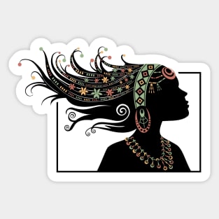 Woman with long Hair Sticker